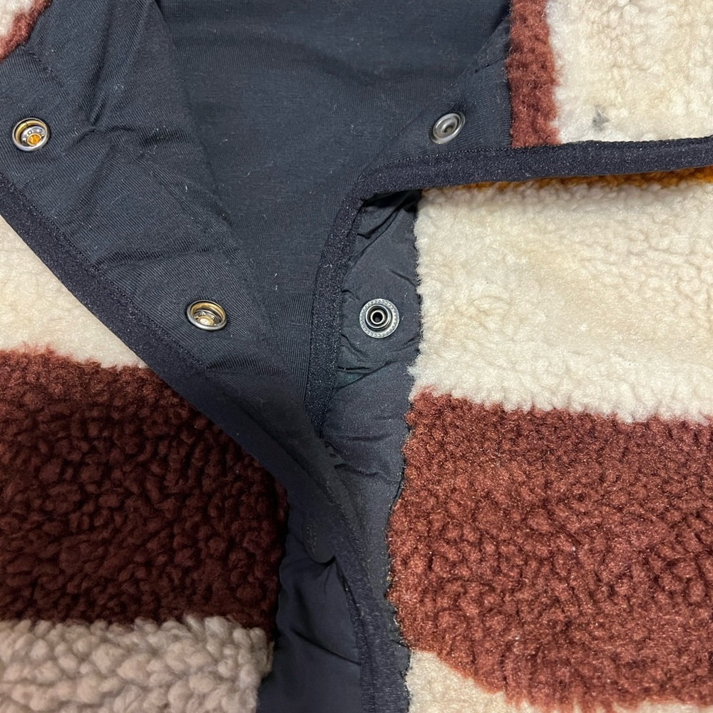 Free People S Movement Rocky Ridge brown stripe fleece jacket - Picture 7 of 8